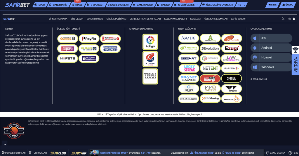 safirbet altyapısı